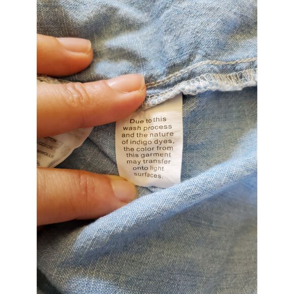 MADEWELL Chambray Light Indigo Denim Sleeveless Shirt Dress M EUC - Picture 9 of 10